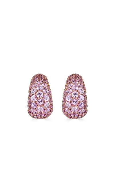 Piranesi 18k Rose Gold Pink Sapphire Earrings