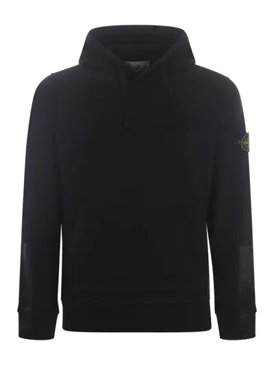 Stone Island Hooded Sweatshirt  In Black