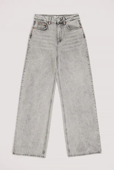 Na-kd Wide High Waist Jeans In Light Grey