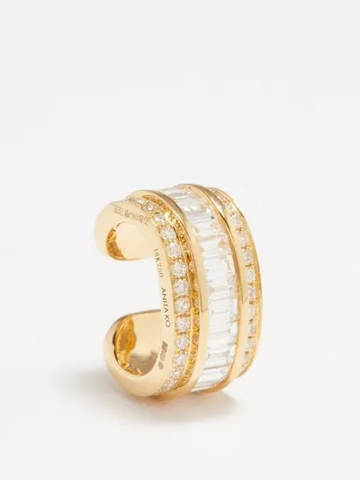 Anita Ko 18kt Yellow Gold Diamond Stacked Ear Cuff