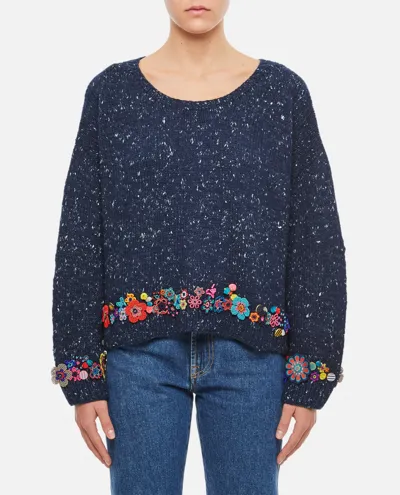 Péro Knit Oversize Sweater In Blue