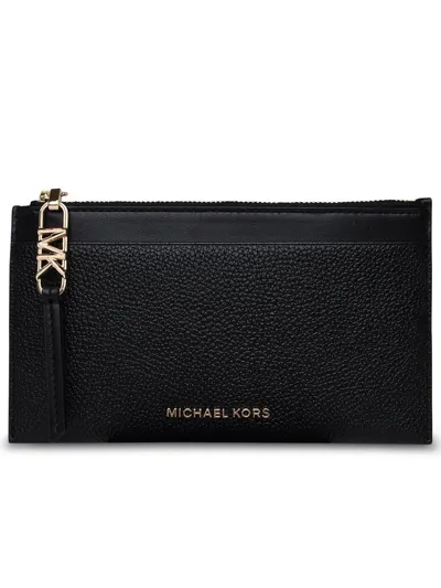 Michael Michael Kors Empire Large Pebbled Cardholder In Black