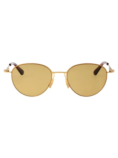 Bottega Veneta Bv1268s Sunglasses In 004 Gold Gold Brown