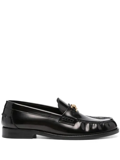 Versace Black Medusa Leather Loafers