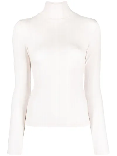 Cordova Sol Ribbed Stretch-jersey Turtleneck Top In White