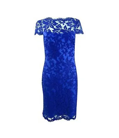 Pre-owned Tadashi Shoji Damen Bestickt Wickelkleid