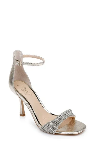 Jewel Badgley Mischka Yesia Crystal Sandal In Light Gold