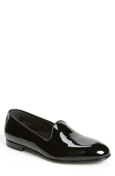 Zegna Gala Patent Leather Loafer In Black