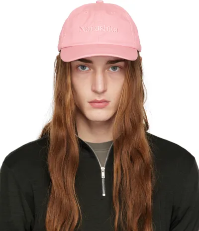 Nanushka Pink Logo Cap In Washed Pink