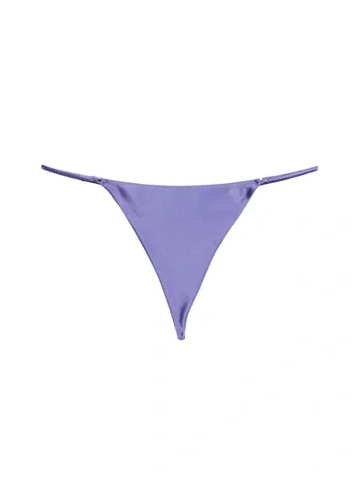 Fleur Du Mal Luxe V-string Thong In Periwinkle