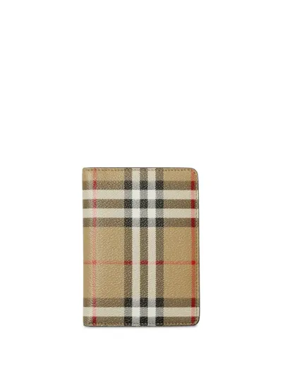 Burberry Vintage Check Passport Holder In Brown