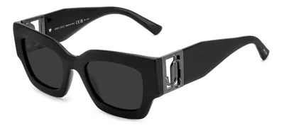 Jimmy Choo Jc Gaya/s 807/ir Black Sunglasses In Black / Dark / Grey