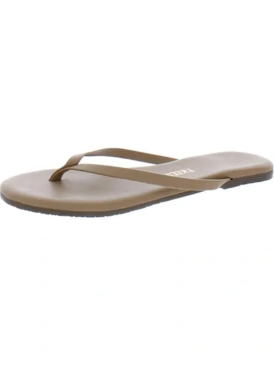 Tkees Foundations Womens Faux Leather Toe-post Flip-flops In Beige