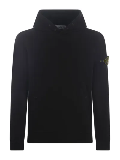 Stone Island Logo Patch Long In Black