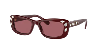 Swarovski Womens Sk6008 Pillow-frame Acetate Sunglasses Red In Burgundy