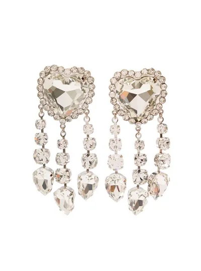 Alessandra Rich Heart Shaped Clip In Silver