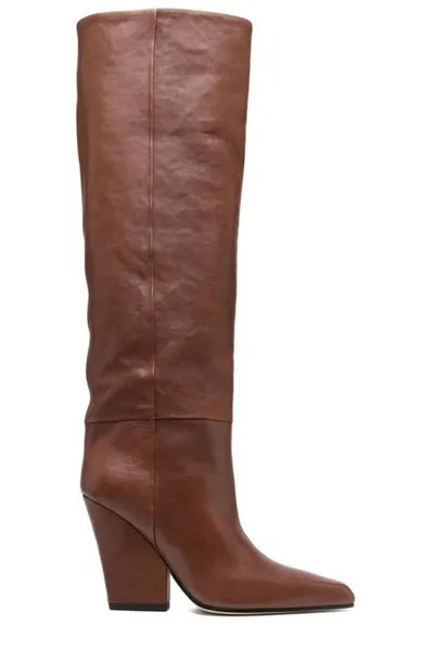 Paris Texas Jane Leather Knee-high Boots In Mocha