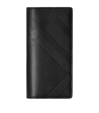 Burberry Continental Leather Wallet In Black