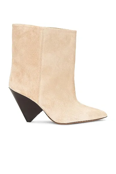 Isabel Marant Miyako Suede Ankle Booties In Beige