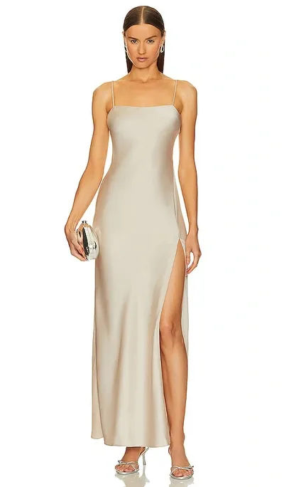 Song Of Style Aniston Maxi Dress In Metallic Neutral