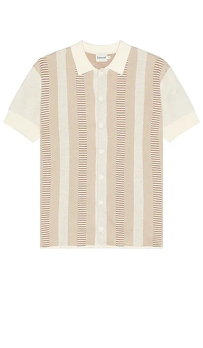 Bound Rosalia Knit Polo In Neutral