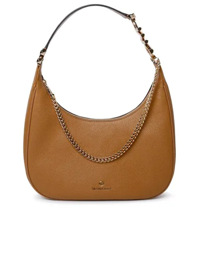 Michael Michael Kors Piper Large Leather Hobo Shoulder Bag In Beige