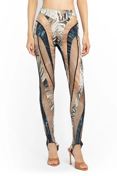 Mugler Sheer-panel Leggings In Multicolor