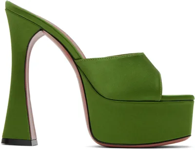 Amina Muaddi Green Dalida 140 Heeled Sandals In Moss