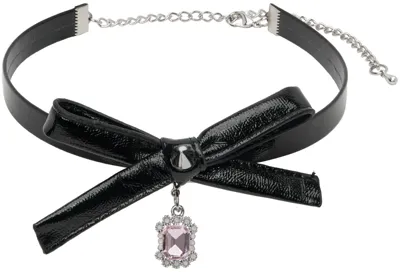 Nodress Black Bow Rivet Choker