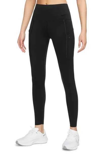 Nike Women's Go Therma-fit High-waisted 7/8 Leggings With Pockets In Black