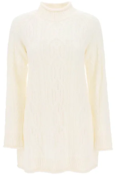 Loulou Studio Cashmere Cable-knit Sweater Dress In White