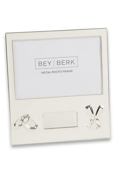 Bey-berk Wedding 4 X 6-inch Picture Frame In Silver