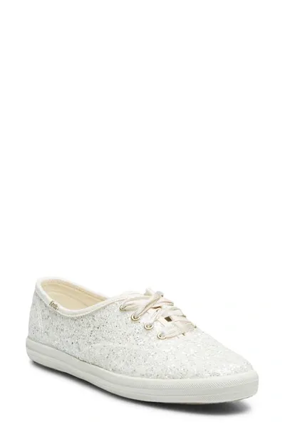 Keds Champion Glitter Sneaker In White Glitter