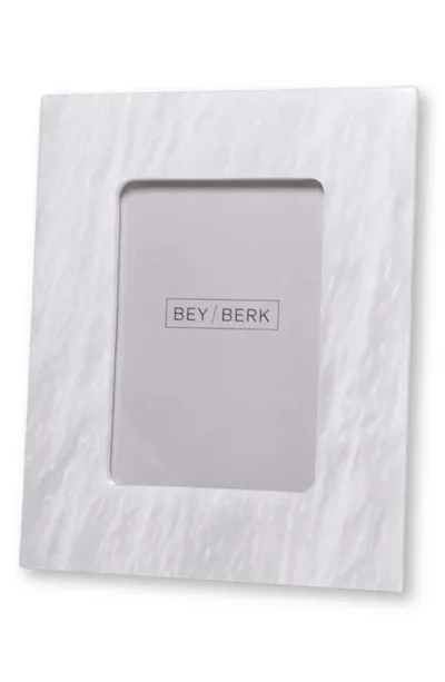 Bey-berk Marble Picture Frame In White