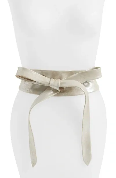 Ada Classic Wrap Belt In Silver Shimmer