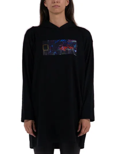 Mm6 Maison Margiela Numbers-motif Cotton Dress In Black