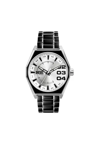 Diesel Scraper Black Enamel And Stainless Steel Watch