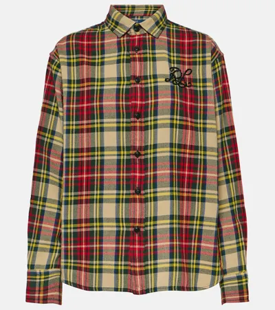 Polo Ralph Lauren Logo Checked Cotton Twill Shirt In Multi