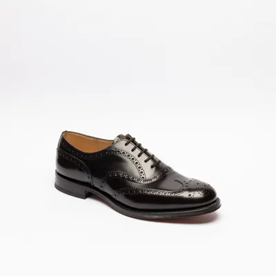 Church's Burwood 81 Light Ebony Polishbinder Full Brogue Oxford Shoe In Marrone