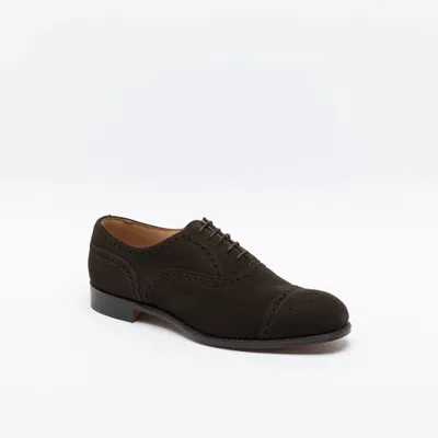 Cheaney Bitter Chololate Suede Shoe In Marrone