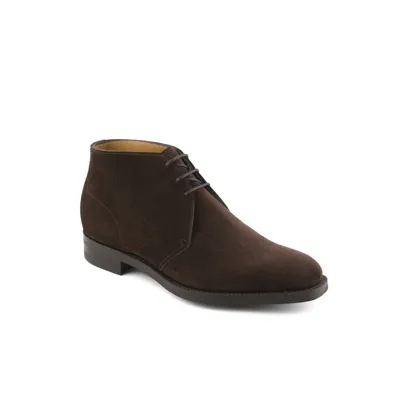 Edward Green Warwick Mocca Suede Chukka Boot In Marrone