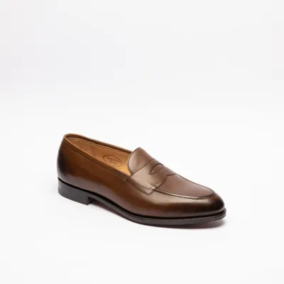 Edward Green Dark Oak Antique Calf Loafer In Brown