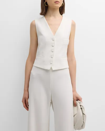 Rosetta Getty Button-front Cady Vest In White