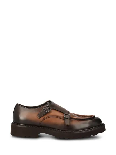 Doucal's Double-buckle Monk Shoes In Brown