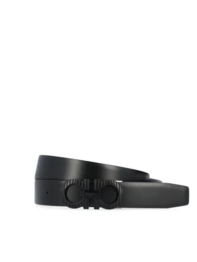 Ferragamo Salvatore  Belts In Black Denim