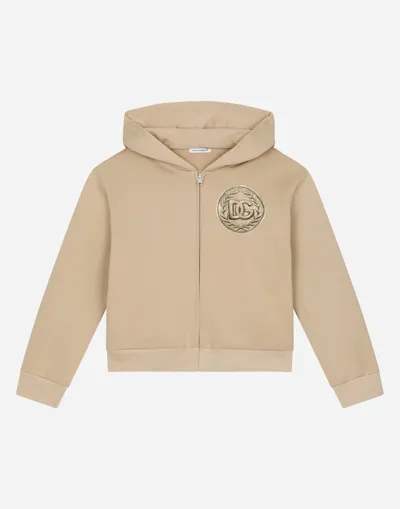 Dolce & Gabbana Zip-up Hoodie With Coin Print