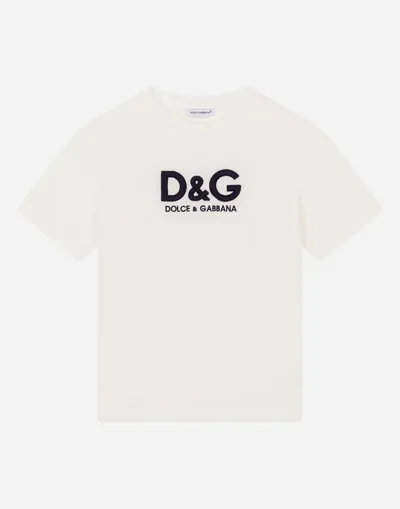 Dolce & Gabbana Jersey T-shirt With Logo Embroidery