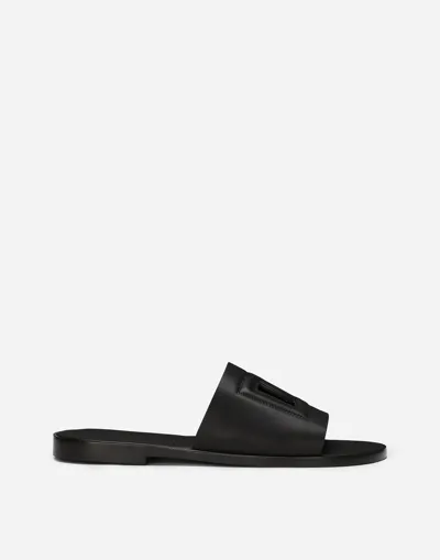 Dolce & Gabbana Calfskin Slide In Black