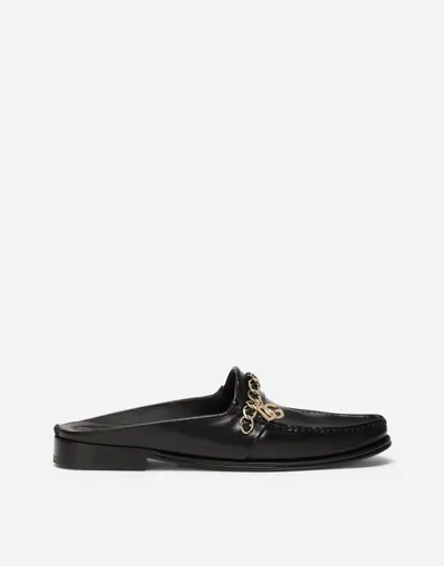 Dolce & Gabbana Calfskin Nappa Visconti Slippers