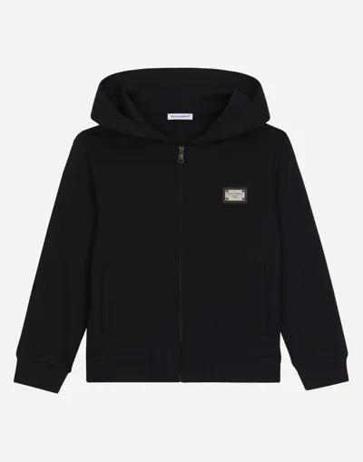 Dolce & Gabbana Zip-up Hoodie With Logo Tag